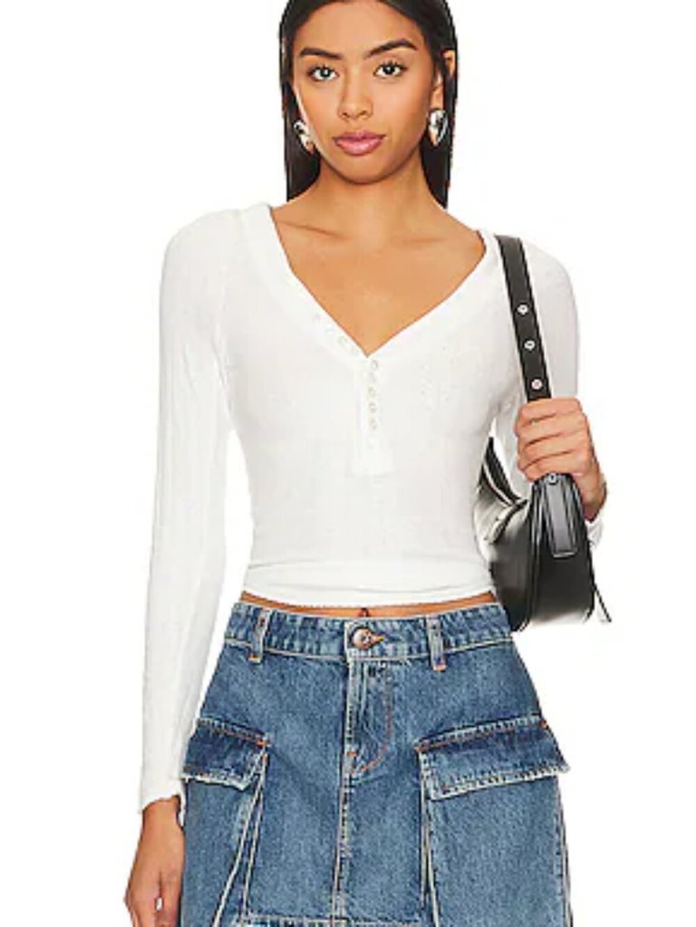 FREE PEOPLE Coffee Chat Cotton top in Sugar Swizzle 1J6269 NEW
